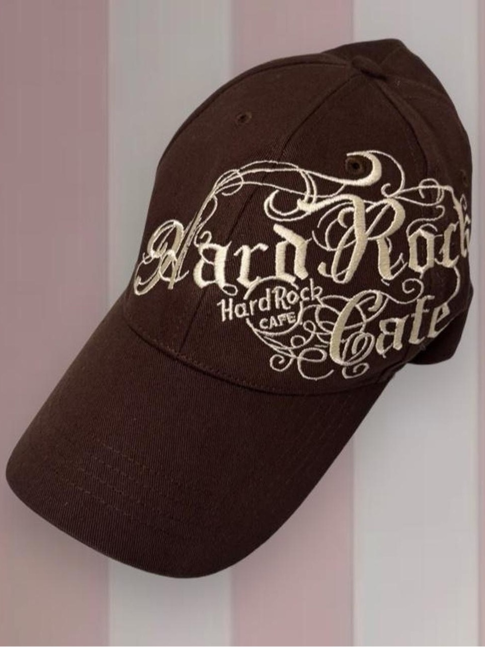 Hard Rock Cafe Y2K Cabo San Lucas brown baseball cap with white Hard Rock Cafe